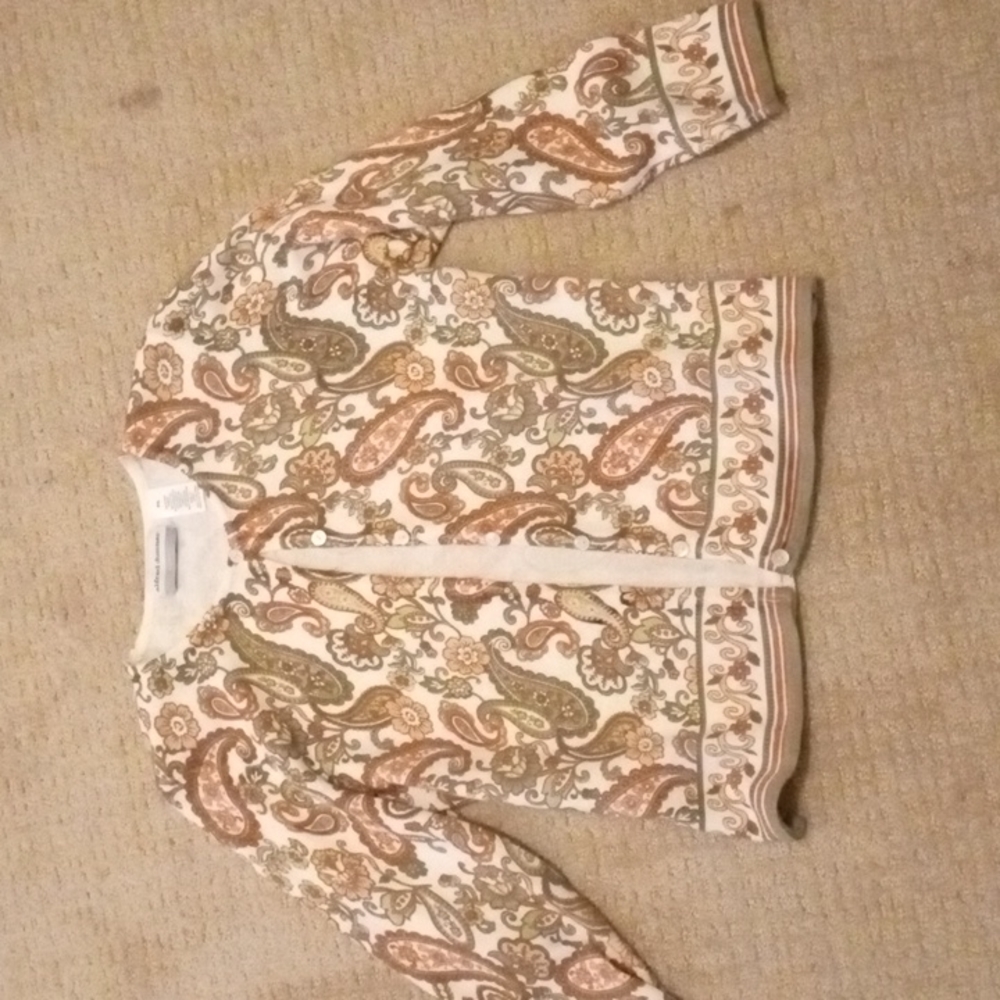 COPY - Paisley sweater. Button front NWOT